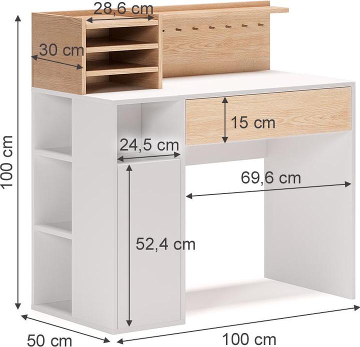 Actual product image Vicco Schreibtisch (100 x 50 x 100 cm)