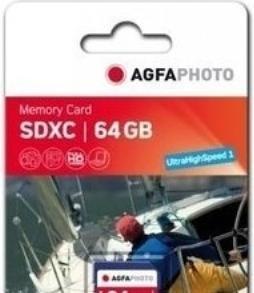 Actual product image AGFAPHOTO SDXC Card 64GB High Speed Class 10 UHS I U1 V30 (64 GB, SDXC, U1, UHS-I)