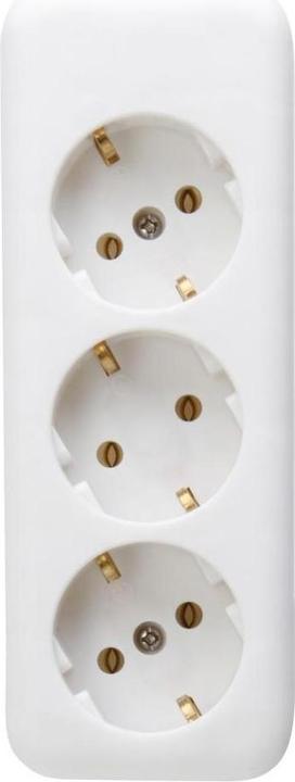 Produktbild Kopp Steckdosenleiste ohne Schalter 3fach Arktis-Weiss ohne Stecker 120301007 (3 x, CEE 7/3)