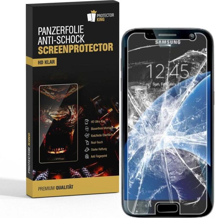 Produktbild Protectorking 2x Panzerfolie Anti-Shock HD Klar (2 Stück, Samsung Galaxy S7)