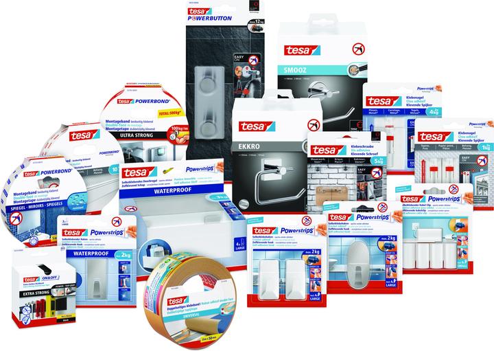 Image du produit tesa 6x ruban de pose REMOVABLE, ruban adhésif double face, s'enlève sans laisser de traces, pack de six (50 mm)