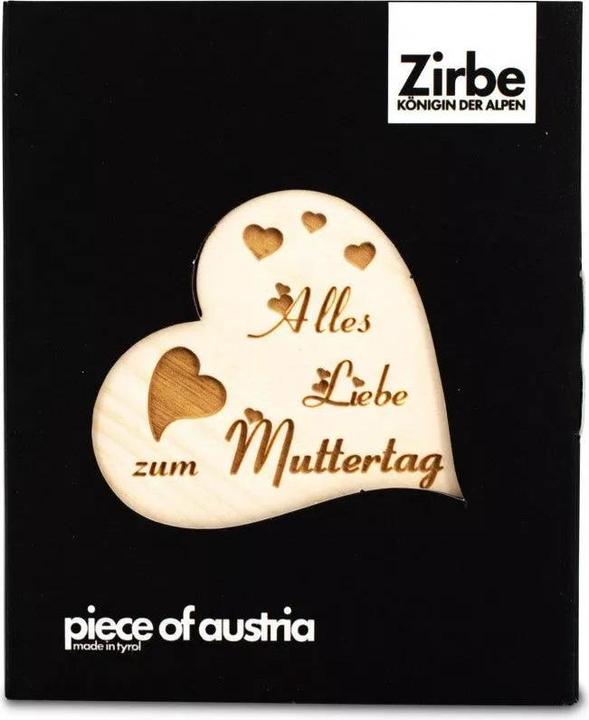 Immagine prodotto ZNatur Decorazione regalo a forma di cuore di pino cembro con incisione per la festa della mamma No.60