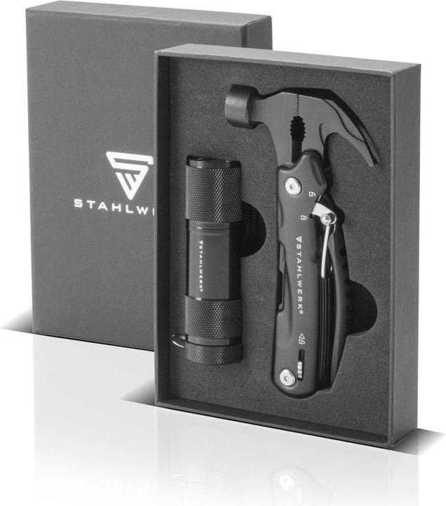 Produktbild Stahlwerk Multitool 12 Tools Taschenmesser Multifunktionswerkzeug Taschenlampe (12 Funktionen)