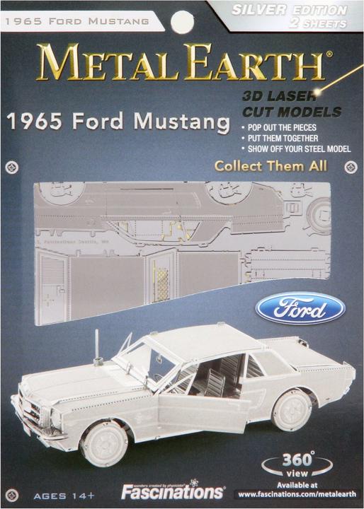 Actual product image Metal Earth 1965 Ford Mustang Coupe Silver Edition