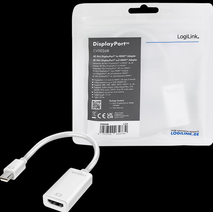 Actual product image LogiLink Mini DisplayPort to HDMI (HDMI, 15 cm)