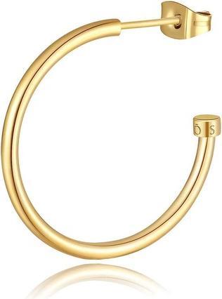 Sagapo S'Agapõ - Single gold-plated round earrings Happy Ears SHEA17 - Diameter: 2.7 cm (316L Edelstahl)
