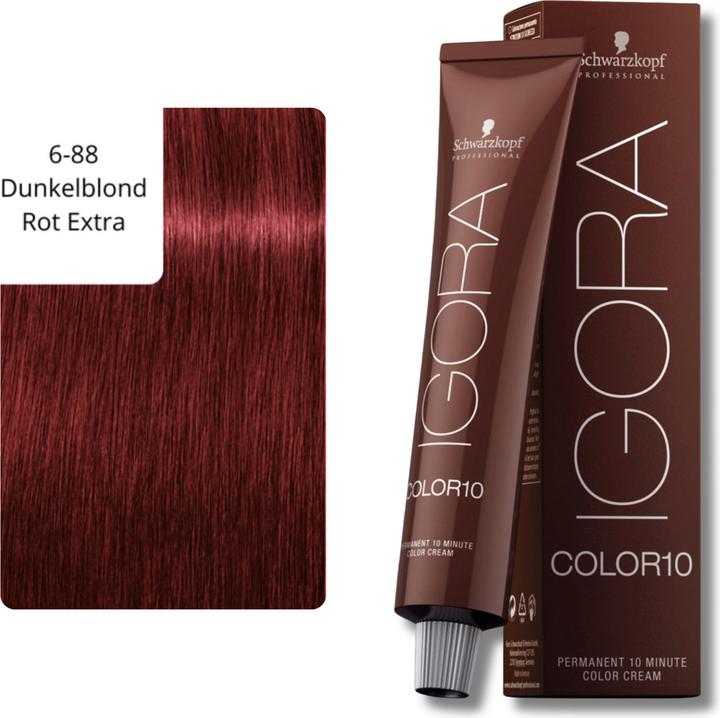 Actual product image Schwarzkopf Professional Igora Color10 hair color (6-88 Dark Blonde Red Extra)