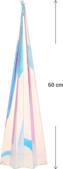 Image du produit H & S Collection Pyramide arc-en-ciel avec base en forme d'étoile, avec lumières micro-LED, 2 tailles, lot de 2