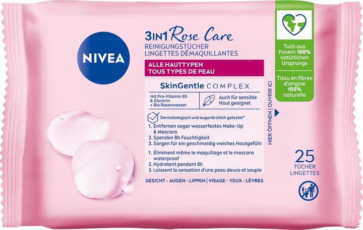 Image du produit NIVEA Lingettes nettoyantes à l'eau de rose (Chiffons de nettoyage)