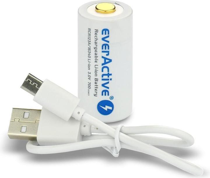 Actual product image Everactive 16340 / RCR123A 3V 700 mAh - Rechargeable battery (1 pcs., RCR123A, 650 mAh)