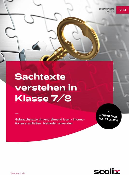 Produktbild Koch:Sachtexte verstehen in Klasse 7/8 (Deutsch, Günther Koch, 2024)