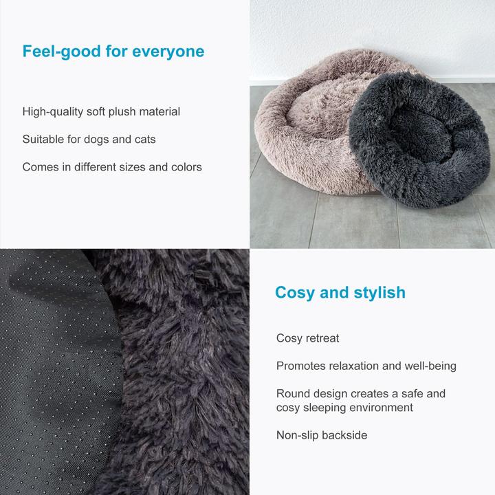 Immagine prodotto Intirilife Letto per animali in grigio diametro 100 cm (Gatto, Cane)