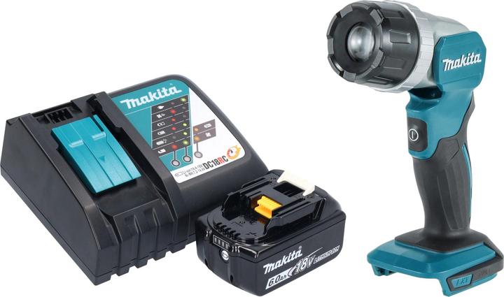 Makita DML 808 RG1 Akku Handstrahler 14,4 / 18 V 190 lm LED + 1x Akku 6,0 Ah + Ladegerät (190 lm)