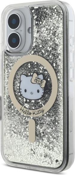Produktbild Hello Kitty HKHMP16SLGDIK iPhone 16 6.1" czarny złoty/black gold hardcase Liquid Glitter Fever MagS (Apple iPhone 16)