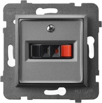 Actual product image Ospel ARIA single loudspeaker socket grey matt GG-1U