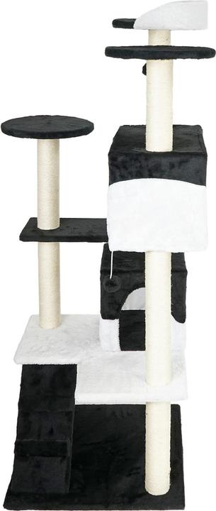 Produktbild Wiltec Kratzbaum Schwarz/Weiss 130cm Katzenkratzbaum Katzenbaum Kletterbaum Katze (130 cm, Schwarz, Weiss)