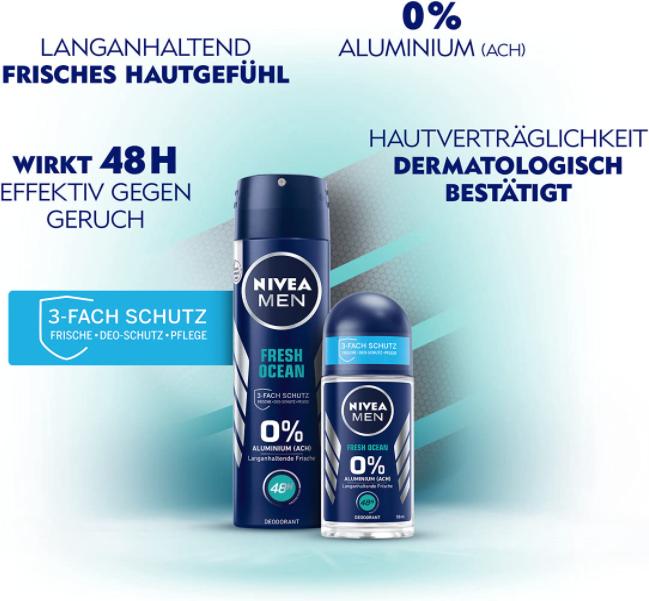 Actual product image Nivea Men Fresh Ocean (Spray, 150 ml)