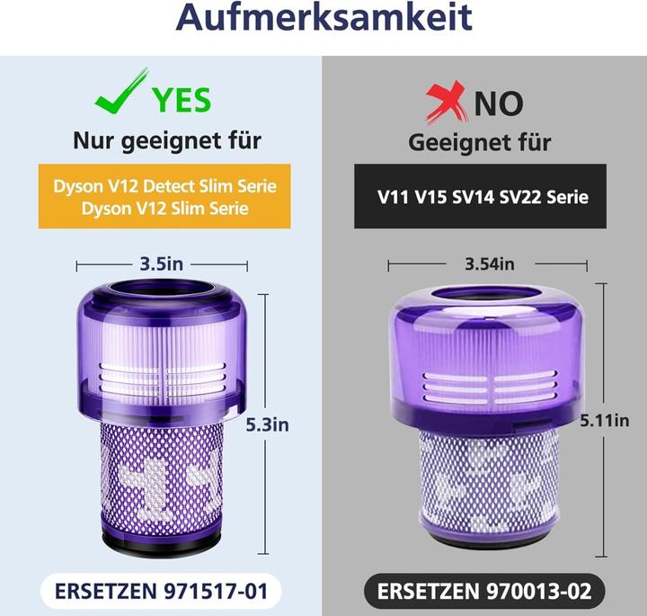 Produktbild Plutoos Ersatzfilter für Dyson V12 Detect Slim Absolute/Total Clean/Extra/Fluf