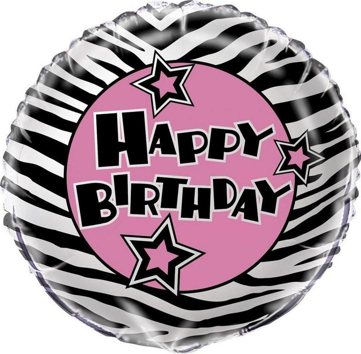 Immagine prodotto Spot on Gifts Palloncino in foil con stampa zebrata Happy Birthday (1 x)