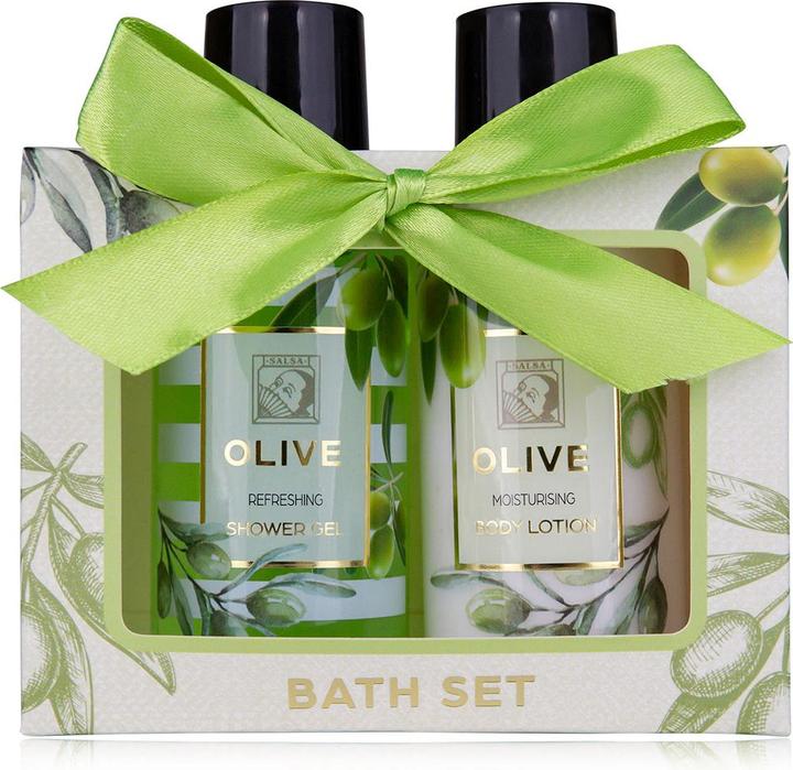 Immagine prodotto Accentra Set da bagno OLIVE in confezione regalo, include gel doccia da 100 ml, lozione corpo da 100 ml (Set per la cura dei capelli, Set per la cura del corpo)