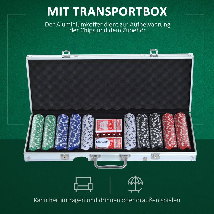 Produktbild Homcom Pokerkoffer inklusive Pokerset (Deutsch, Französisch, Italienisch, Englisch)