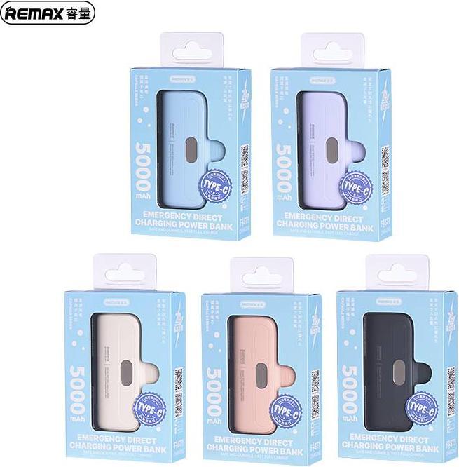 Actual product image Remax RPP-632 Capsule Series 2A Type-C Notfall Powerbank 5000mAh, Schwarz (5000 mAh)