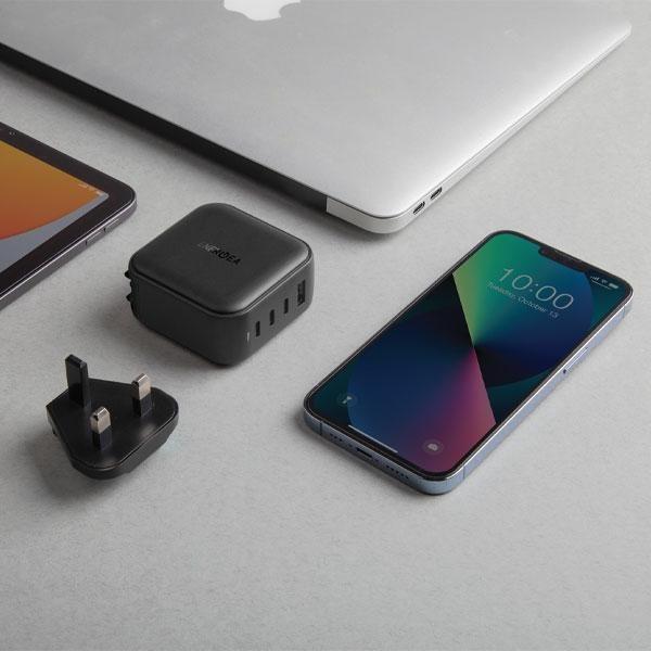 Image du produit Energea ład. siec. 1xUSB+2xUSB-C PD-PPS-QC 3.0 66W 2C1A czarny/black US+UE Travelite GAN66 (66 W)
