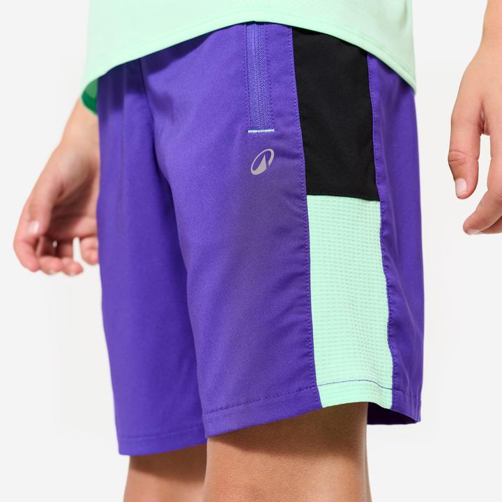 Image du produit Decathlon Short multisport respirant enfant, Violet noir Vert fluo (12, 13, 14)
