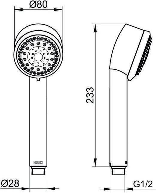Actual product image Keuco Plan blue hand shower (3 Beam types, 9 l/min)