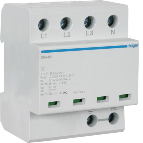 Hager Überspannungsableiter B+C 4P 12,5kA TN-S