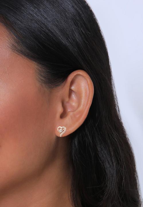Actual product image Elli Earrings Heart Love Crystals 925 Silver Darling (Glass crystal, 925 sterling silver)