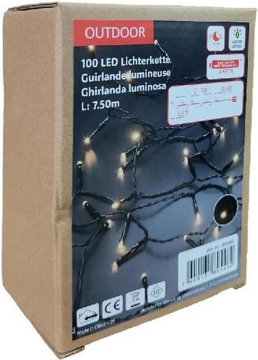Produktbild GuGus LED Outdoor Lichterkette 100 LED warm weisses Licht Länge 7.5m (7.50 m)