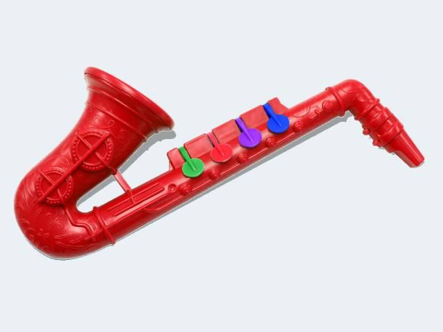 Productafbeelding 707102 Saxofoon 23 cm, instrument met 4 noten, plastic kindersaxofoon, speelgoed saxofoon
