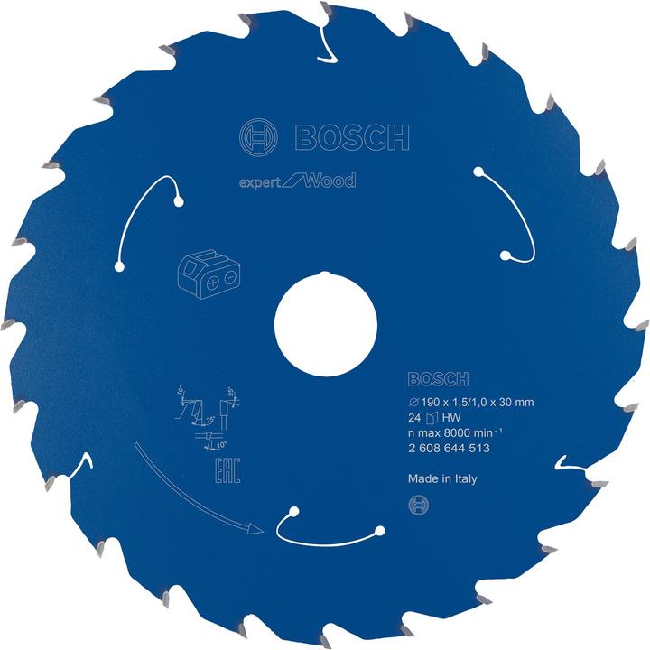 Produktbild Bosch Professional Zubehör Akku-Kreissägeblatt Expert for Wood, 190 x 1,5/1 x 30, 24 Zähne
