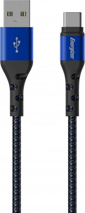 Produktbild Energizer Kabel aus Metall / geflochtenem Nylon - USB-C - 2 m, blau (2 m, USB 3.0)