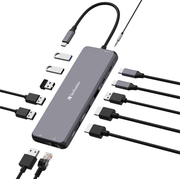 Actual product image Verbatim Pro Multiport Hub CMH-13 (USB-C, 13 Ports)