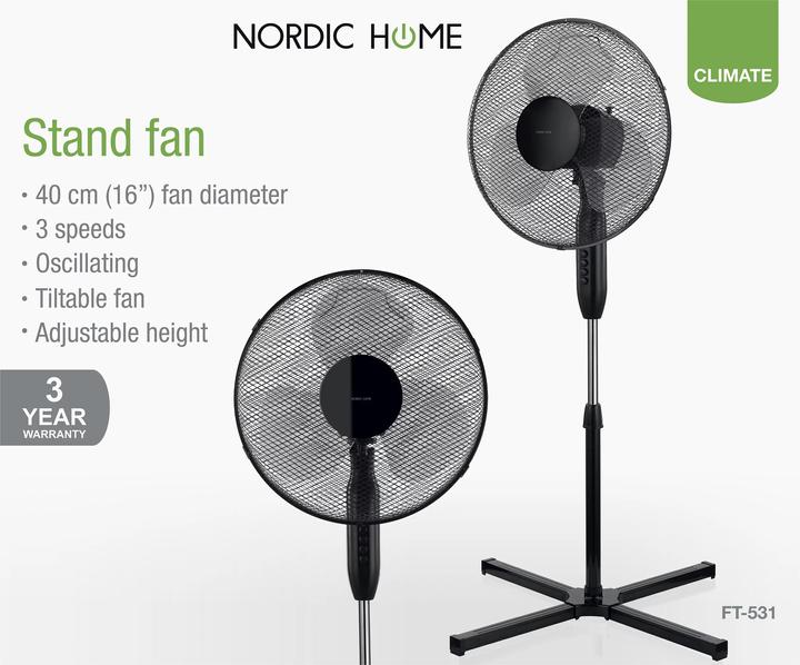 Actual product image Deltaco Nordic home culture fan NHC FT-531