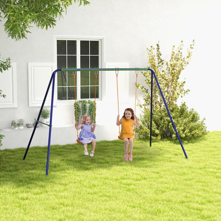 Produktbild Outsunny 2er Kinderschaukel mit Gerüst