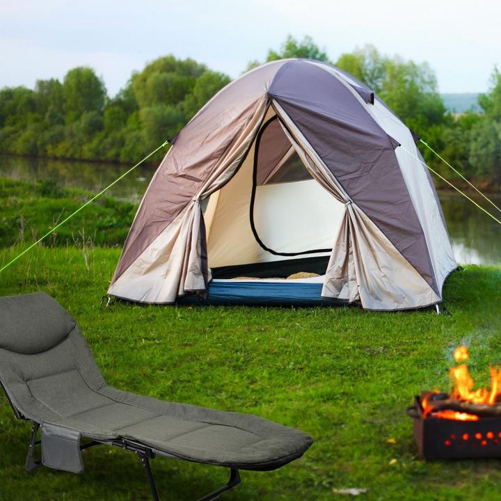 Actual product image Hermex Campingliege Outdoor-Liege Feldbett Sonnenliege Klappbett