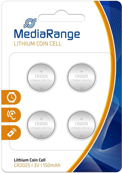 Image du produit MediaRange Piles boutons CR2025 3V (4 pcs, CR2025, 150 mAh)