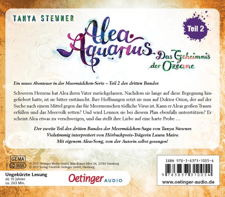 Actual product image Alea Aquarius.The Secret Of The Oceans (3) Part (Tanya Stewner, CSC creative sound conception|Guido Frommelt|Frank Gustavus|Laura Maire|Claudia Carls, German)