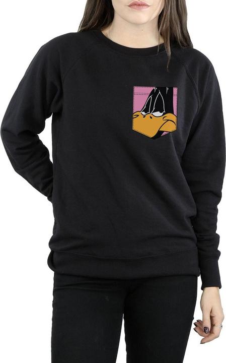 Image du produit Looney Tunes - Sweat DAFFY DUCK FACE FAUX POCKET - Femme (S)