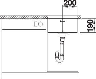 Productafbeelding Blanco Andano 400-U (Onderbouw gootsteen, 44 cm, 44 cm)