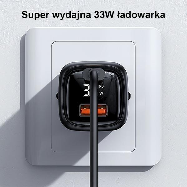 Immagine prodotto Usams Caricabatterie rapido con display digitale da 33W QC + PD (33 W)