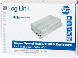Produktbild LogiLink Festplattengehäuse 3.5" S-ATA USB 3.0 Alu, silber (3.5")