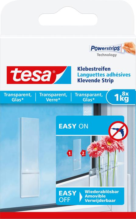 Immagine prodotto tesa Powerstrips für Glas, transparente Klebestreifen