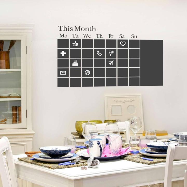 Immagine prodotto Walplus Calendario a lavagna nero (120 x 90 cm)