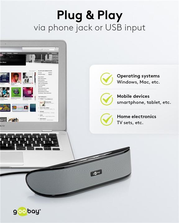 Actual product image Goobay SoundBar (3 W, 2.0 Channel)