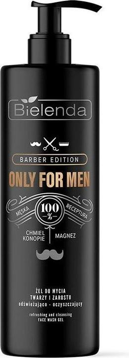 Bielenda Only For Men Barber Edition Refreshing And Cleansing Gel For Face And Beard 190G (Gel)