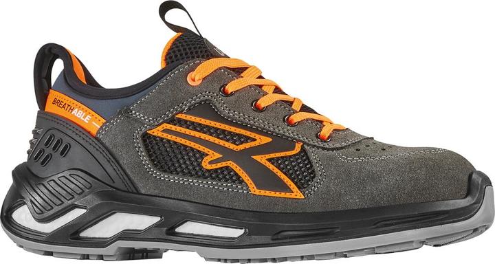 Immagine prodotto U-Power Scarpa di sicurezza Ryder taglia 44 grigio/arancio S1P SRC ESD EN ISO 20345 in pelle scamosciata (S1P, 44)